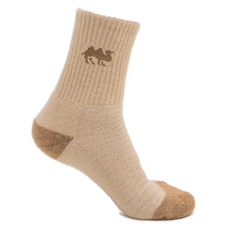 Socken aus Kamelwolle, beige & braun (44-46)