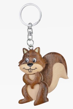 Schlüsselanhänger Holz Eichhörnchen
