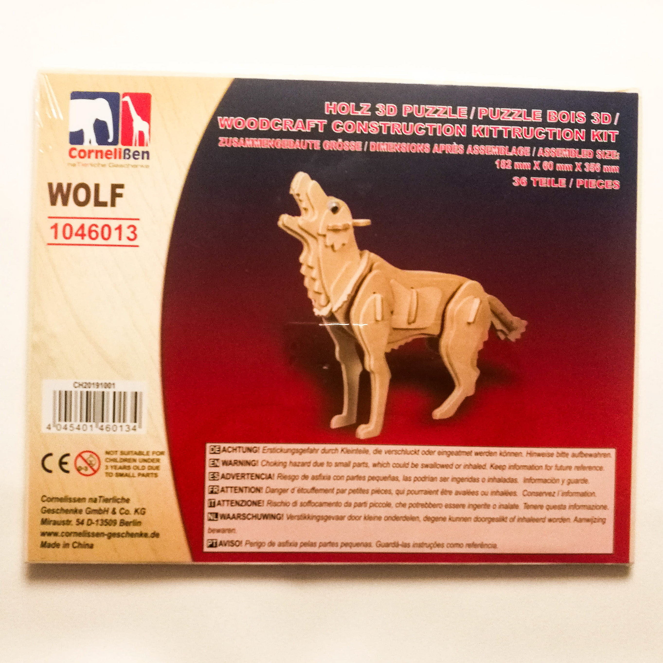 Holz 3D Puzzle Wolf