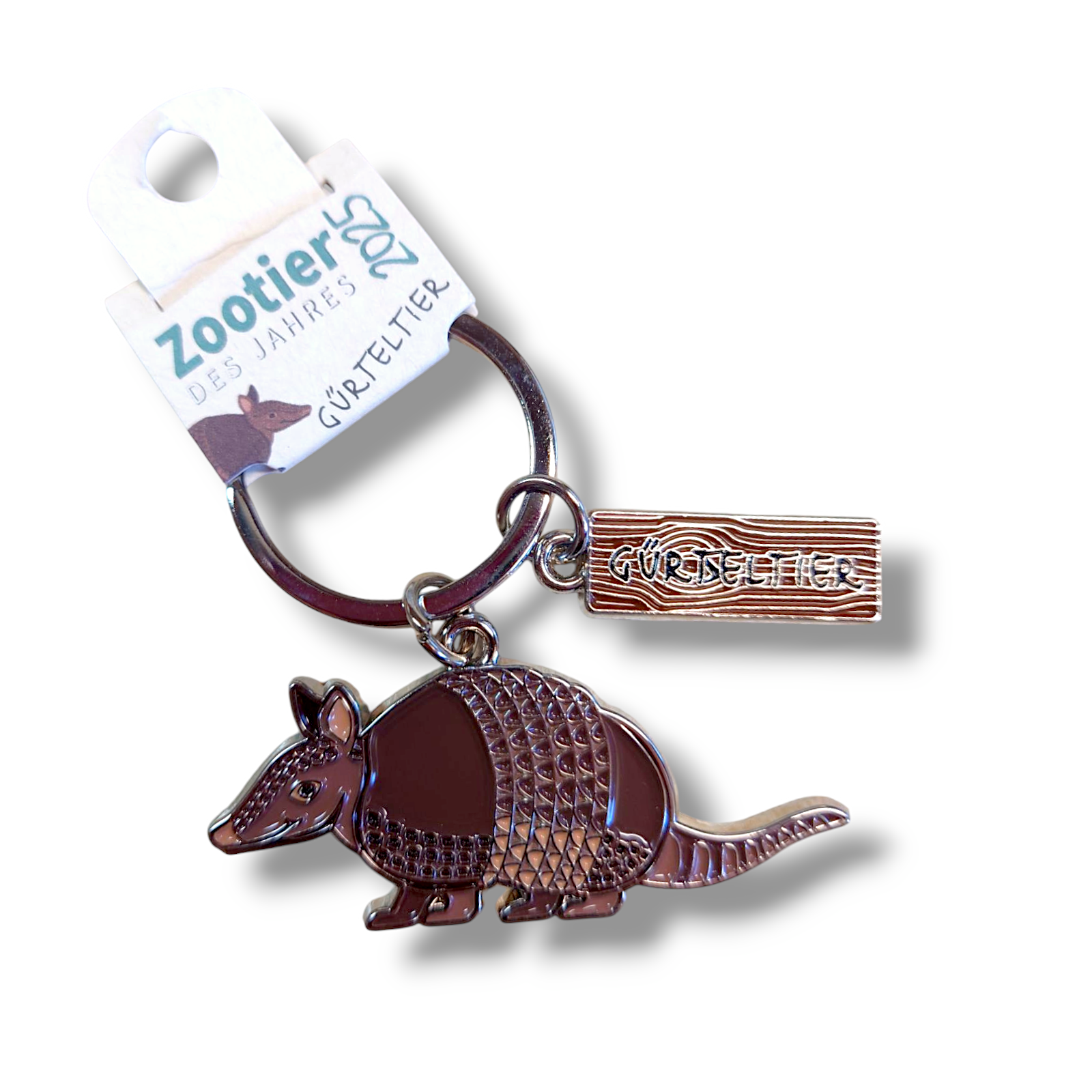 Schlüsselring Form Gürteltier - Zootier des Jahres 2025
