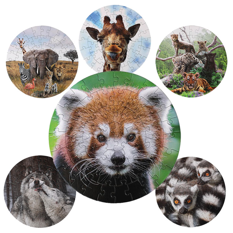 Rundes Puzzlespiel Roter Panda