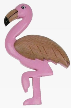Holz Magnet Flamingo