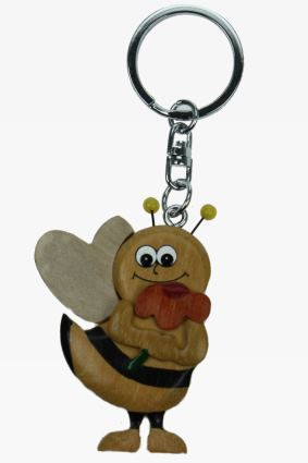 Schlüsselanhänger Holz Biene