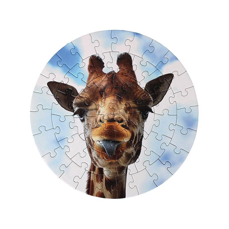 Rundes Puzzlespiel Giraffe